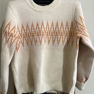 Patagonia Cream and Orange Knit Sweater